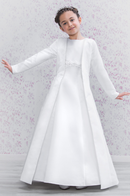 Emmerling White Satin Long Communion Coat 70180